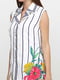 Сукня-сорочка біла в смужку та з квітковим принтом | 6533291
