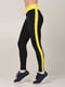 Легінси спортивні чорно-жовті | 6528437 | фото 2