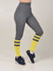 Легінси спортивні сіро-жовті | 6528467 | фото 2