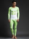 Хлопковая пижама зеленая: лонгслив и кальсоны | 6529050 | фото 2