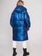 Куртка синяя удлиненная с большим капюшоном и застежкой на молнию | 6529087 | фото 7