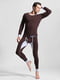 Хлопковая пижама коричневая: лонгслив и кальсоны | 6529778 | фото 3