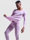 Хлопковая пижама фиолетовая: лонгслив и кальсоны | 6530472 | фото 3