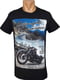 Чорна футболка з принтом мотоцикла | 6532222