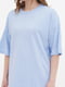 Блакитна футболка в стилі оверсайз (46-52) | 6533033 | фото 4