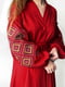 Бордова льняна сукня-вишиванка “Сузір'я” з орнаментом, притаманним вишивці старовинної Волині | 6547300 | фото 3