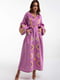 Рожева льняна сукня-вишиванка «Вирій» | 6547314