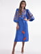 Льняна сукня-вишиванка волошкового кольору «Знахідка» | 6547344