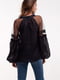 Льняна чорна блуза-вишиванка “Серпанок” | 6547466 | фото 3