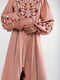 Льняна сукня-вишиванка пудрового кольору “Любимівка” з квітковими мотивами | 6547258 | фото 4