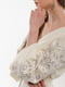 Льняна молочна сукня-вишиванка “Голубка” з борщівською вишивкою із Тернопільщини | 6547288 | фото 5