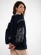 Льняна вишиванка темно-синя “Лебедине”  із зав’язками-китицями | 6547207 | фото 3