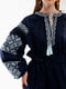 Льняна темно-синя сукня-вишиванка “Спадок”, оздоблена орнаментом Полтавського регіону | 6547285 | фото 4