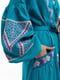 Льняна сукня-вишиванка бірюзового кольору «Вирій» | 6547335 | фото 4