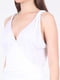 Платье белое с лифом «на запах» и отлетным поясом-завязкой | 356385 | фото 3
