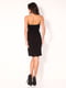 Платье-бюстье черное со складками на лифе | 364345 | фото 2