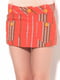 Юбка прямая оранжевая в двухцветную полоску с накладными карманами | 491155 | фото 3