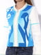 Куртка молочно-голубого цвета в принт | 1048130 | фото 3