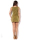 Платье оливкового цвета с накладным карманом | 1099792 | фото 2