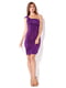 Платье фиолетовое драпированное на одно плечо с воланами | 1114315