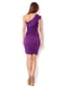 Сукня фіолетова драпірована на одне плече з воланами | 1114315 | фото 2