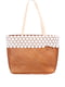 Пляжна сумка карамельного кольору, декорована мереживом | 3054759