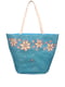 Пляжна сумка бірюзового кольору з квітковою вишивкою | 3054761