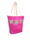 Пляжна сумка рожевого кольору з квітковою вишивкою | 3054762 | фото 2
