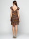 Платье коричневое с принтом | 3217702 | фото 2