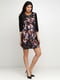 Сукня чорно-фіолетового кольору в квітковий принт | 3240565