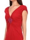 Сукня червоного кольору, декорована брошкою | 6534419 | фото 3