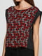 Блуза чорно-червона з орнаментом | 6535599 | фото 3