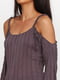 Блуза коричневая с открытыми плечами | 6536719 | фото 3