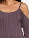 Блуза коричневая с открытыми плечами | 6536719 | фото 4