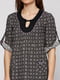 Блуза черно-серая с геометрическим визерунком | 6536961 | фото 3