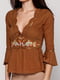 Блуза бавовняна коричнева | 6537705 | фото 3