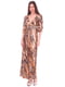 Платье коричневое с принтом | 6537890
