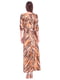 Платье коричневое с принтом | 6537890 | фото 2
