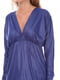 Блуза синяя с вырезом | 6537938 | фото 3