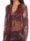 Блуза коричневая с принтом | 6538285 | фото 3