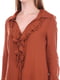 Блуза коричневая с рюшами | 6538286 | фото 3