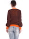 Пуловер бордово-помаранчевого кольору в смужку | 6538364 | фото 2