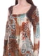 Блуза бежево-коричневая с принтом | 6538368 | фото 3