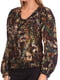Блуза коричневая с принтом | 6538983 | фото 3