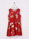 Платье красное с принтом | 6539090