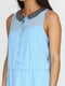 Сукня світло-блакитна с декорованим коміром | 6539739 | фото 3