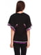 Блуза черная с разноцветным принтом | 6540137 | фото 2