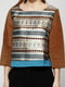 Блуза коричневая с принтом | 6540171 | фото 3