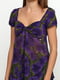Блуза фіолетова з принтом | 6540812 | фото 3