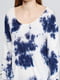 Лонгслів біло-синій з принтом | 6540841 | фото 3
